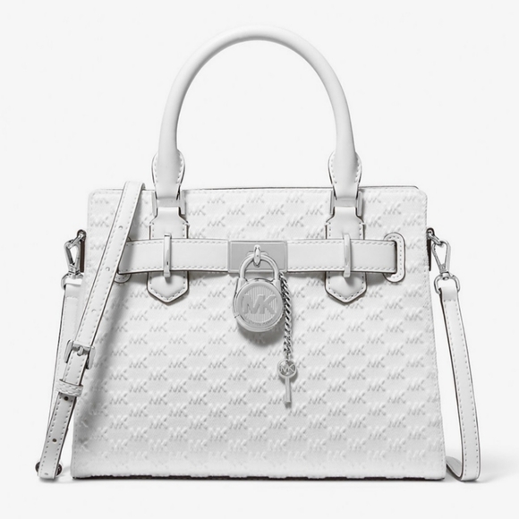 Michael Kors Hamilton Satchel Optic White Small - Picture 1 of 17